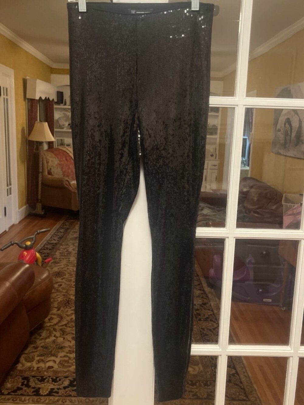 INC international concepts sequin pull on pants Sz: XSmall Black